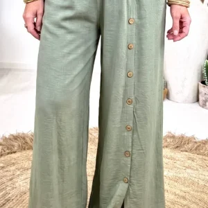 Weite Hose Row of Buttons *Khaki*