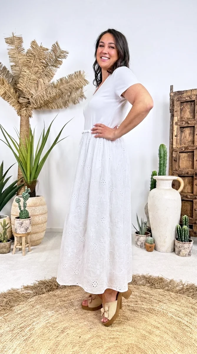 Langes Kleid Dolce Charm *Weiß* – Bild 4
