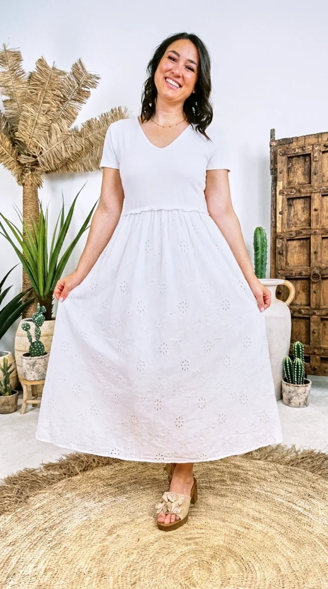 Langes Kleid Dolce Charm *Weiß* – Bild 3