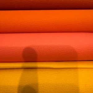 Kunstleder gelb, koralle, orange & terracotta